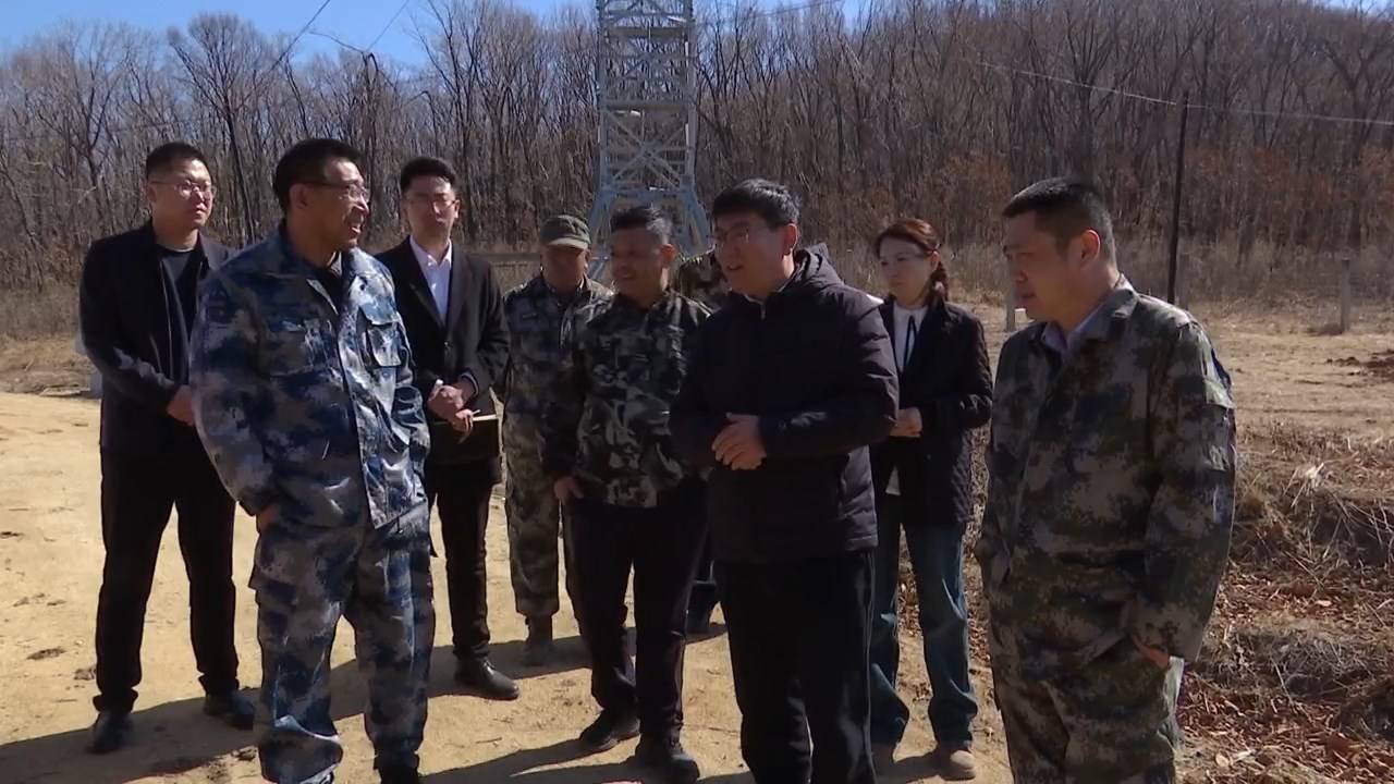 在三岔口镇东大川村边境防火隔离带,市长周振海亲切看望慰问了一线